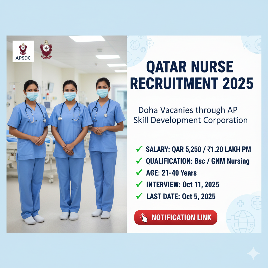 Qatar Nurse Recruitment 2025 – Doha Vacancies through AP Skill Development Corporation