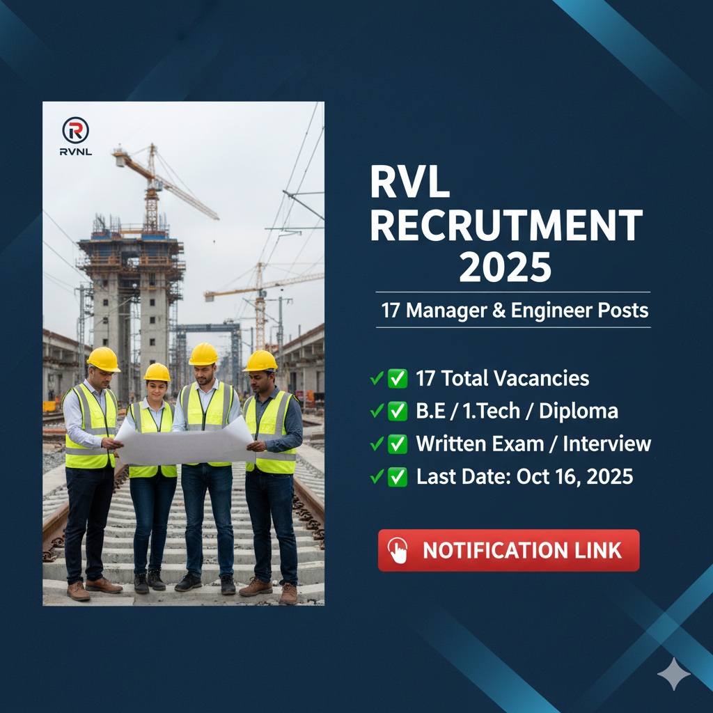 Rail Vikas Nigam Limited (RVNL) Recruitment 2025 – 17 Vacancies
