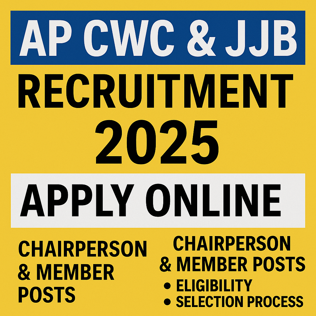 AP CWC and JJB Recruitment 2025 notification for Chairperson, Child Welfare Committee Members and Juvenile Justice Board Social Worker Member posts in Andhra Pradesh